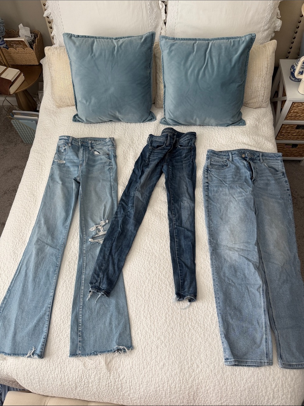 3 jeans, bootcut, skinny, and mom